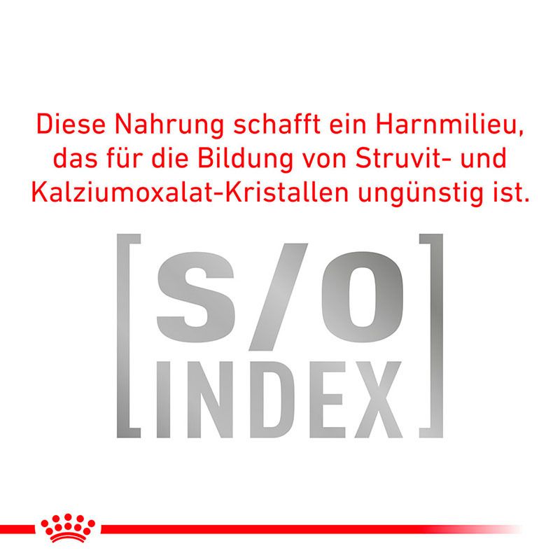 ROYAL CANIN S/O INDEX Logo für Katzenfutter, das Harnmilieu günstig beeinflusst.