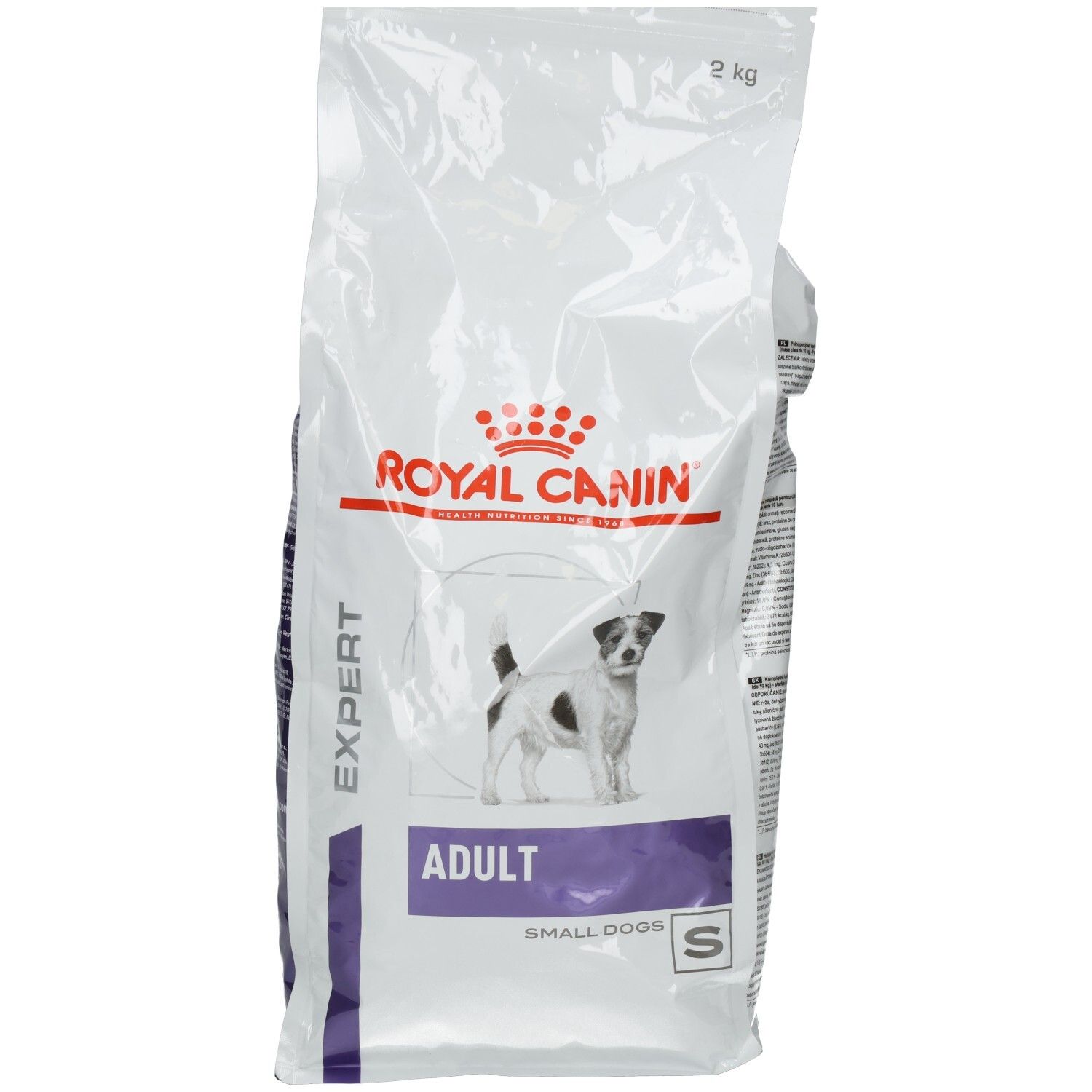 Royal Canin Expert Adult Small Dogs Hundefutter, 2 kg Packung mit Hundemotiv.