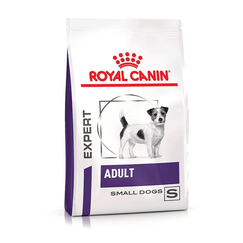 ROYAL CANIN® Expert ADULT SMALL DOGS Trockennahrung für Hunde, Beutel mit Hundebild.