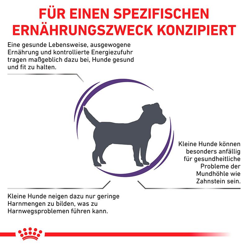 Konzipiert für kleine Hunde, unterstützt gesunde Zähne und Harnwege.