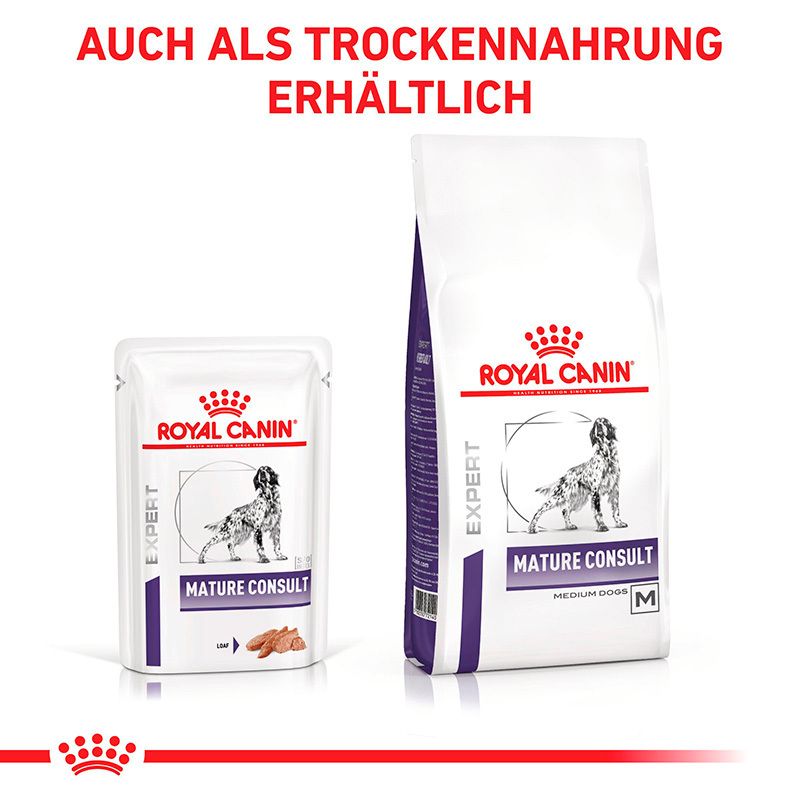 ROYAL CANIN Expert Mature Consult Feuchtnahrung und Trockennahrung.