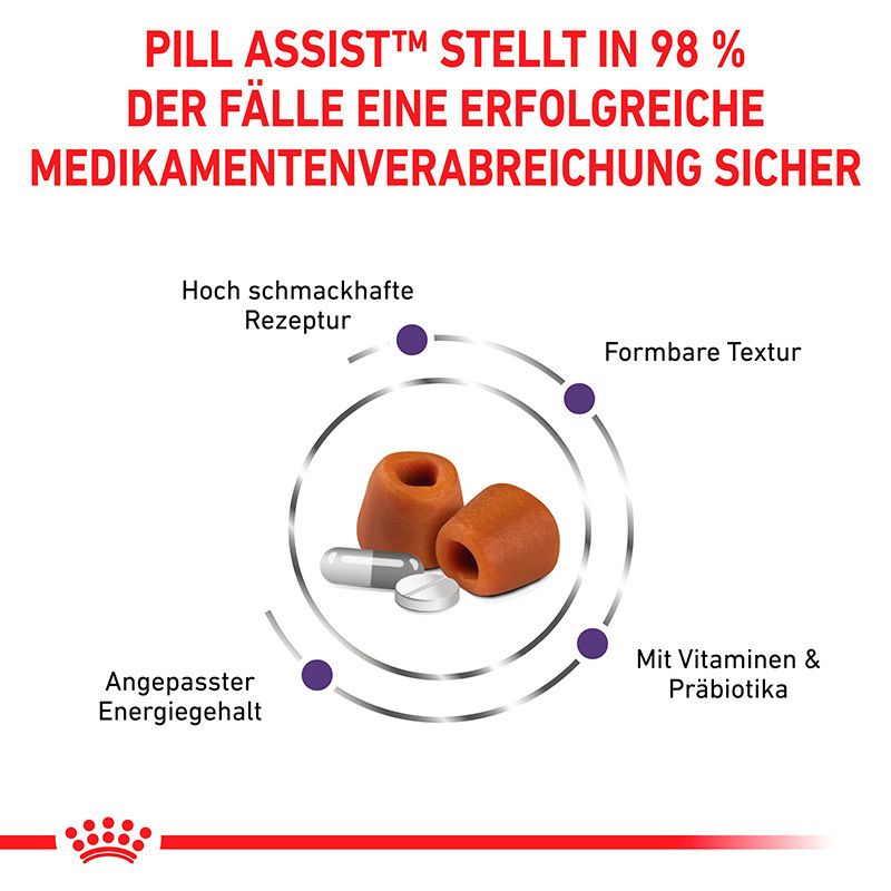 Royal Canin Pill Assist: Hoch schmackhafte Rezeptur, formbare Textur, Vitamine & Präbiotika.