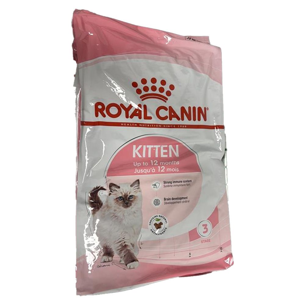 ROYAL CANIN KITTEN Futterbeutel mit Bild einer Katze und Produktinformationen.