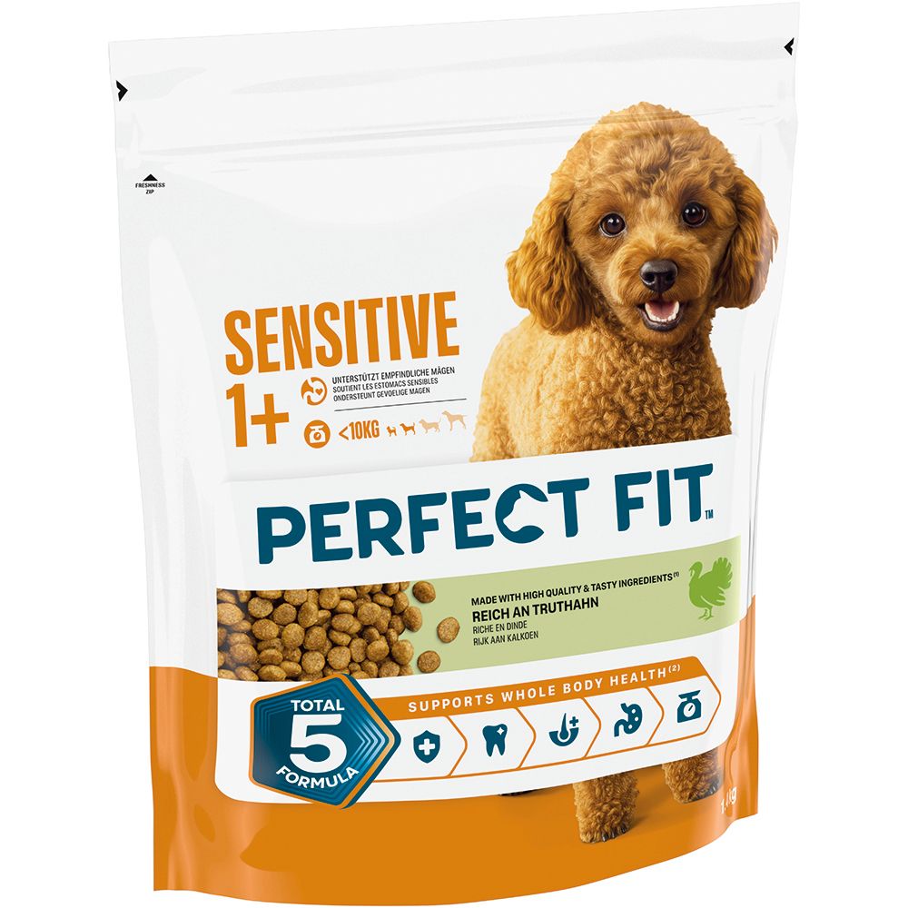 Perfect Fit Hundefutter Sensitive 1+ mit Truthahn, 1,4kg. Für Hunde unter 10kg. Unterstützt die Gesundheit.