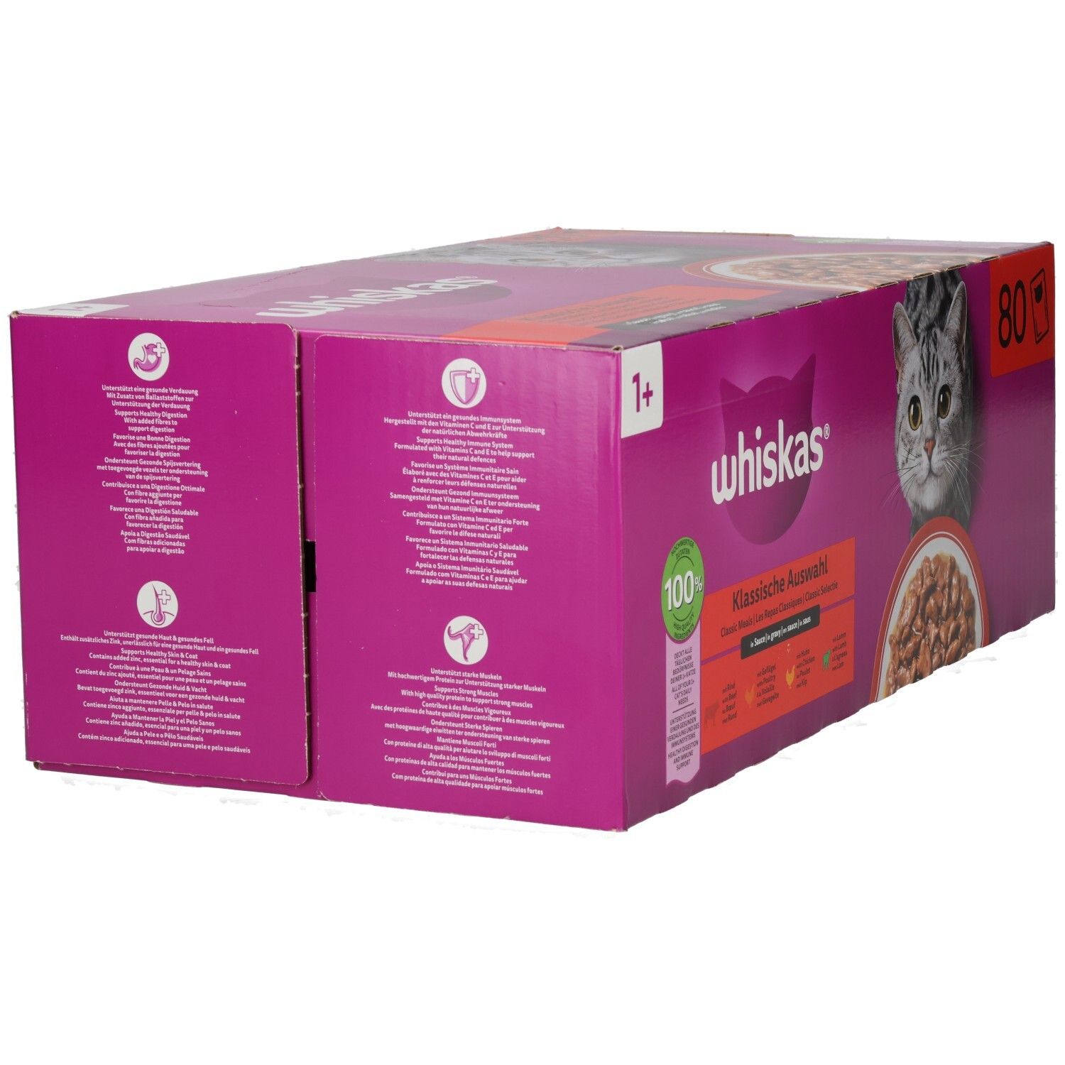 Whiskas Junior Katzenfutter-Box 'Klassische Auswahl' für Kätzchen, 12 Beutel.