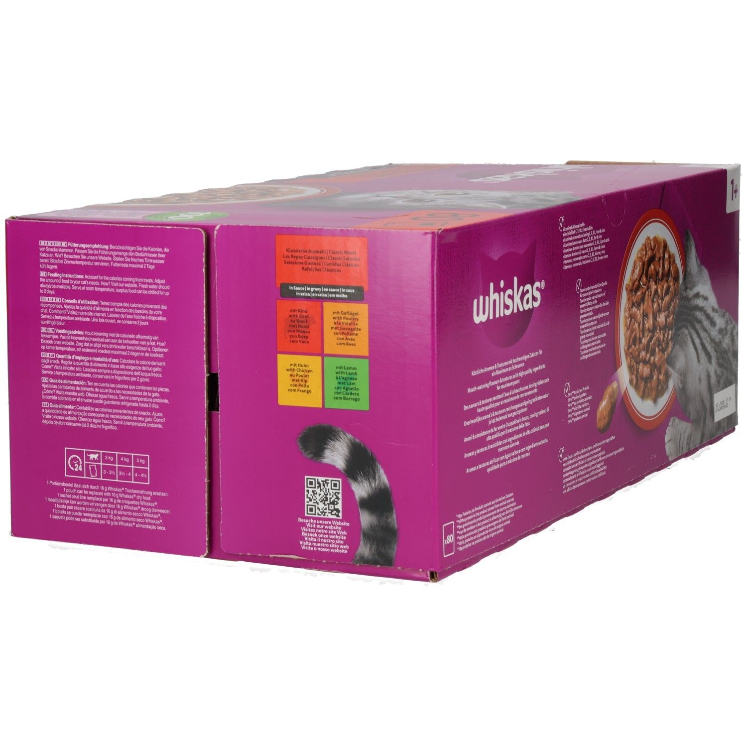Whiskas Junior Katzenfutter-Box 'Klassische Auswahl' für Kätzchen, 12 Beutel.