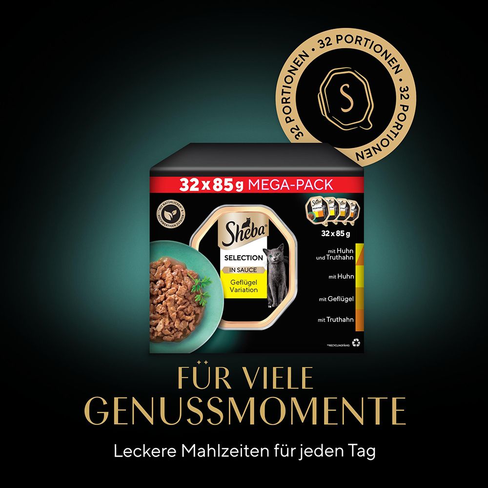Sheba Selection Megapack: 32x85g für viele Genussmomente.