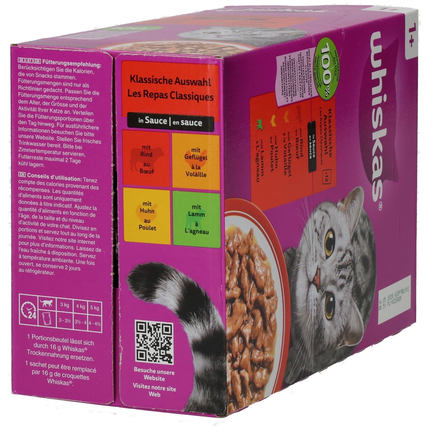 Whiskas Katzenfutter-Box mit Geflügel Auswahl in Sauce.