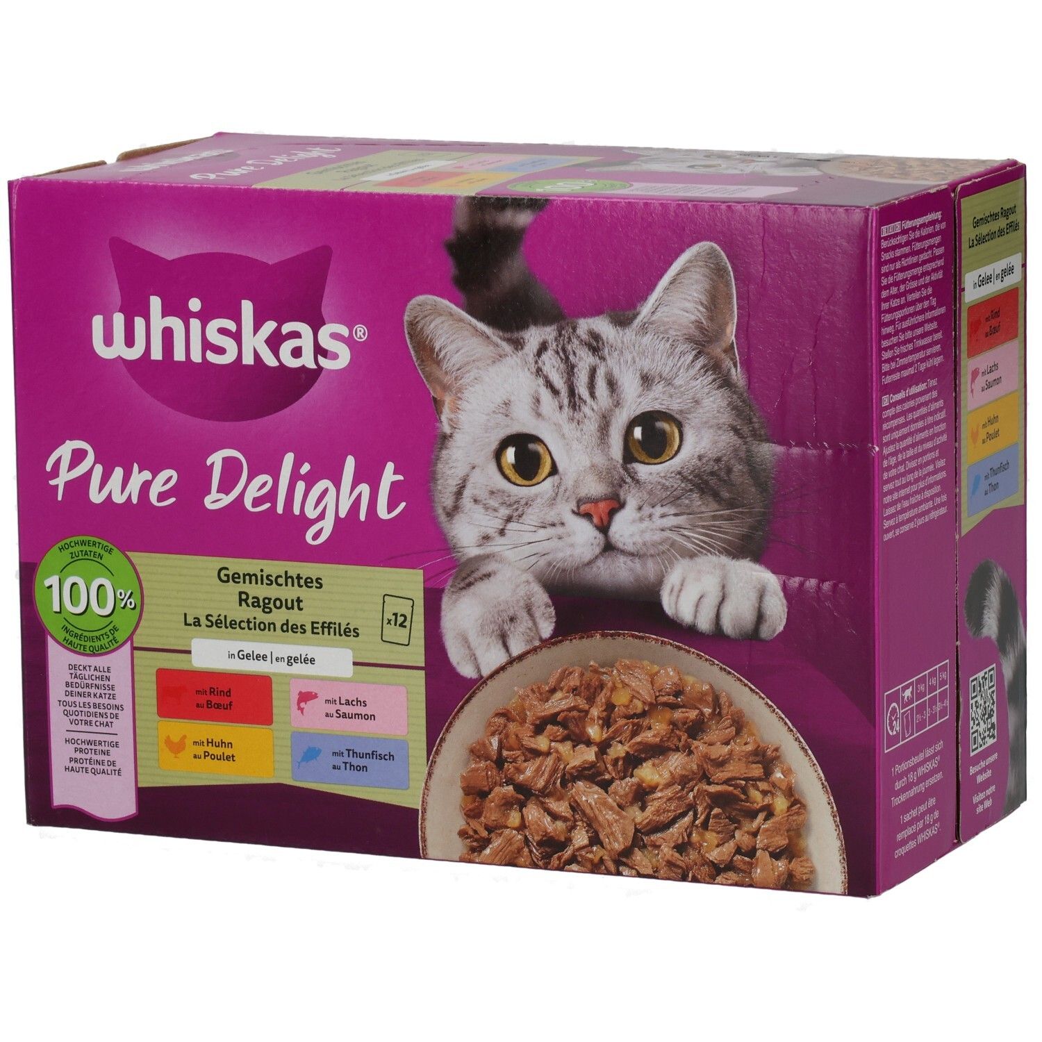 Whiskas Katzennahrung: Verschiedene Sorten wie Tasty Mix, Duo, Aromatic, Kitten.