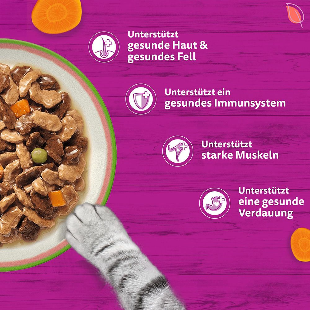 Whiskas Tasty Mix Chef's Choice: Unterstützt gesunde Haut & Fell, Immunsystem, starke Muskeln und Verdauung.