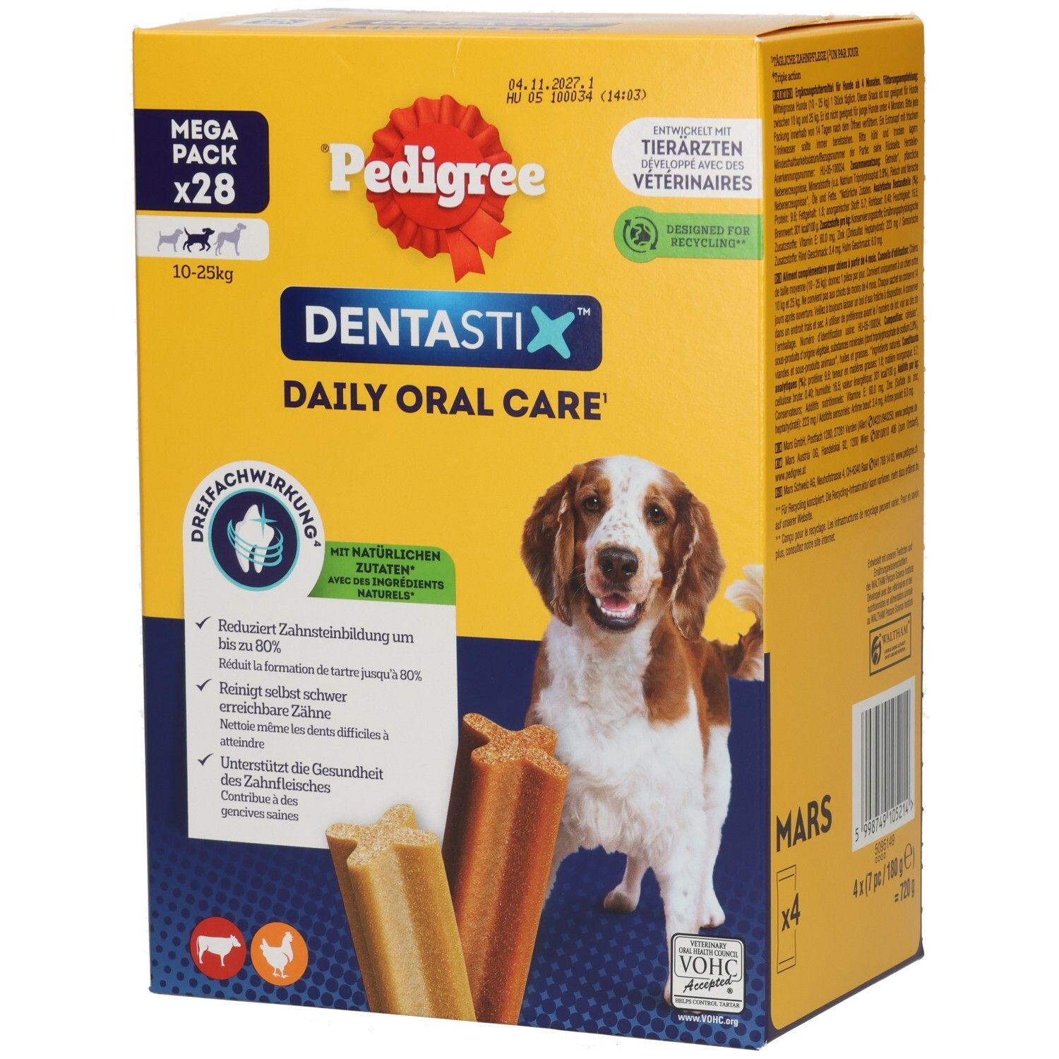 Pedigree Denta Stix Multipack Medium Hunde, 28 Stück. Tägliche Zahnpflege für Hunde.