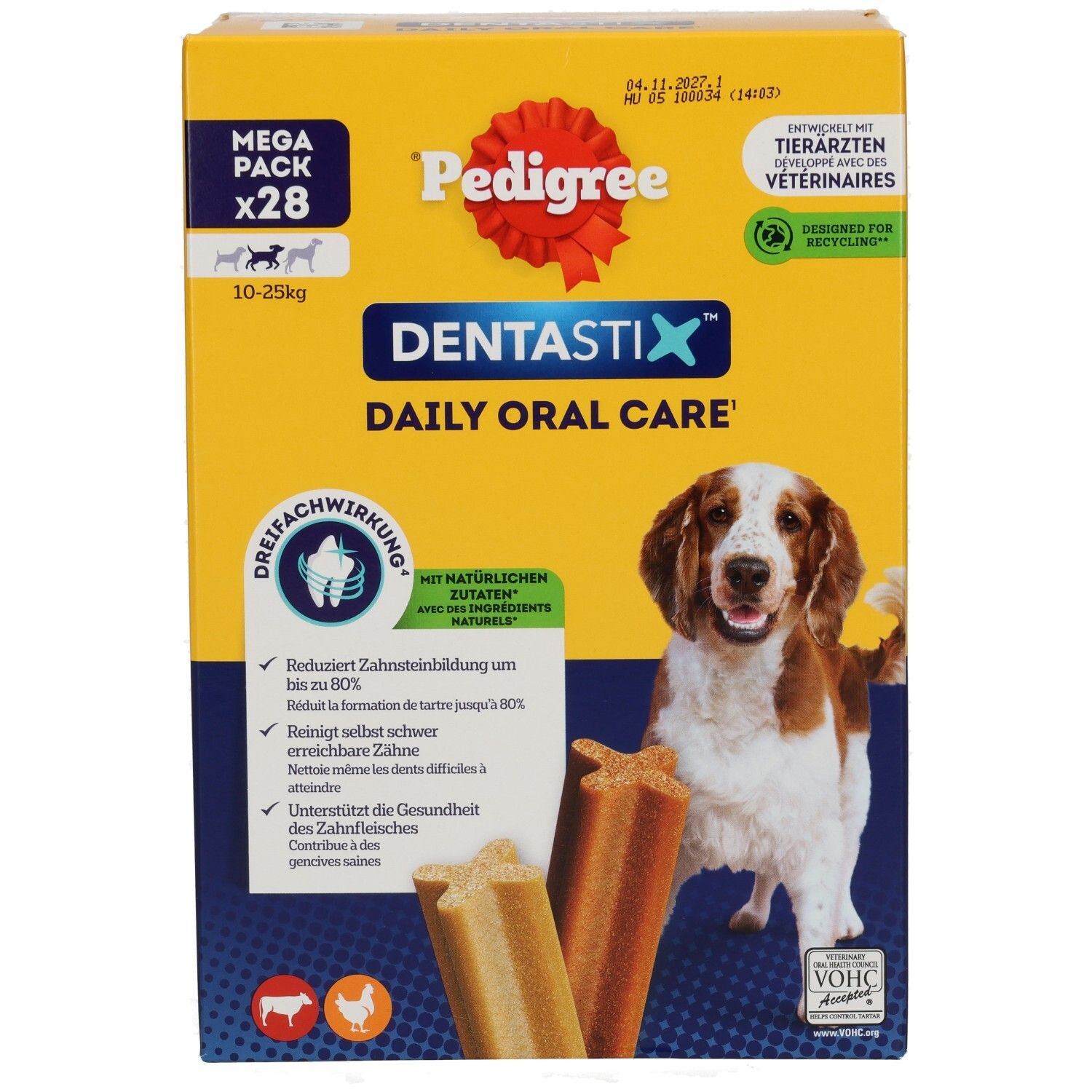 Pedigree Denta Stix Multipack Medium Hunde, 28 Stück. Tägliche Zahnpflege für Hunde.