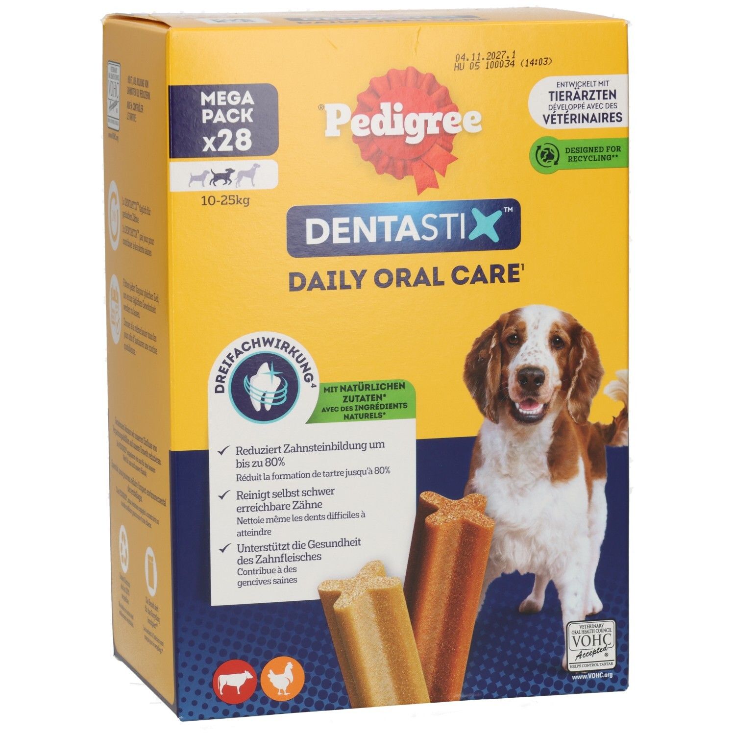 Pedigree Denta Stix Multipack Medium Hunde, 28 Stück. Tägliche Zahnpflege für Hunde.