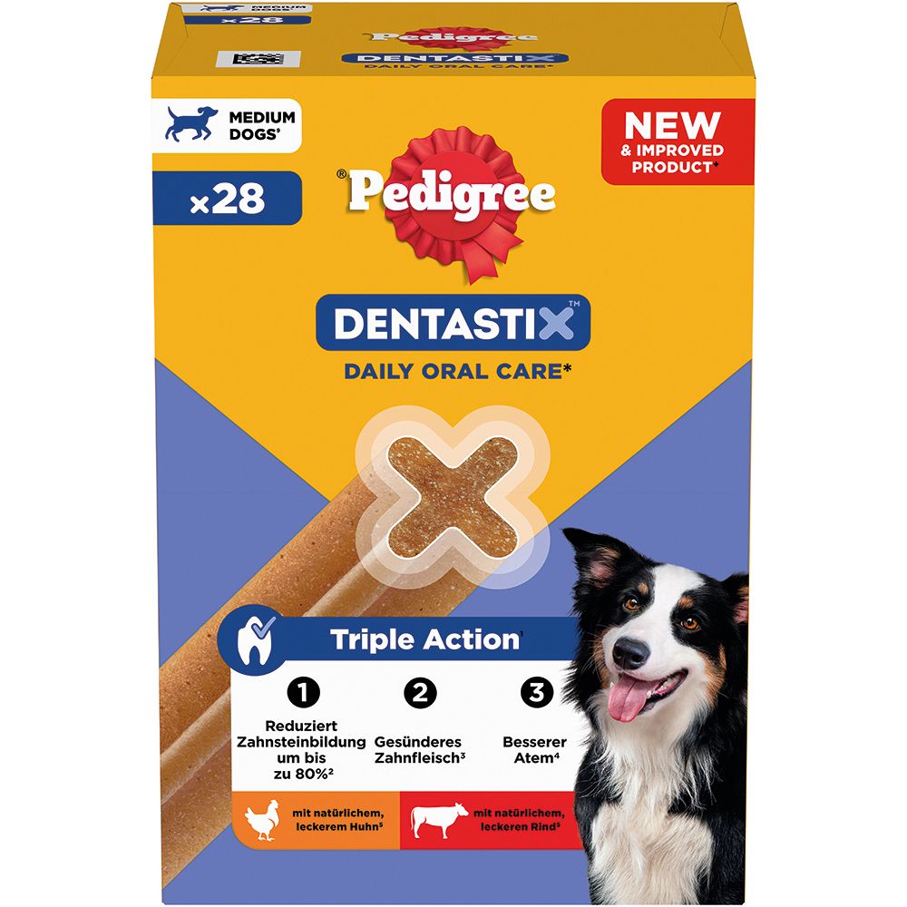 Pedigree Denta Stix Multipack Medium Hunde, 28 Stück. Tägliche Zahnpflege für Hunde.