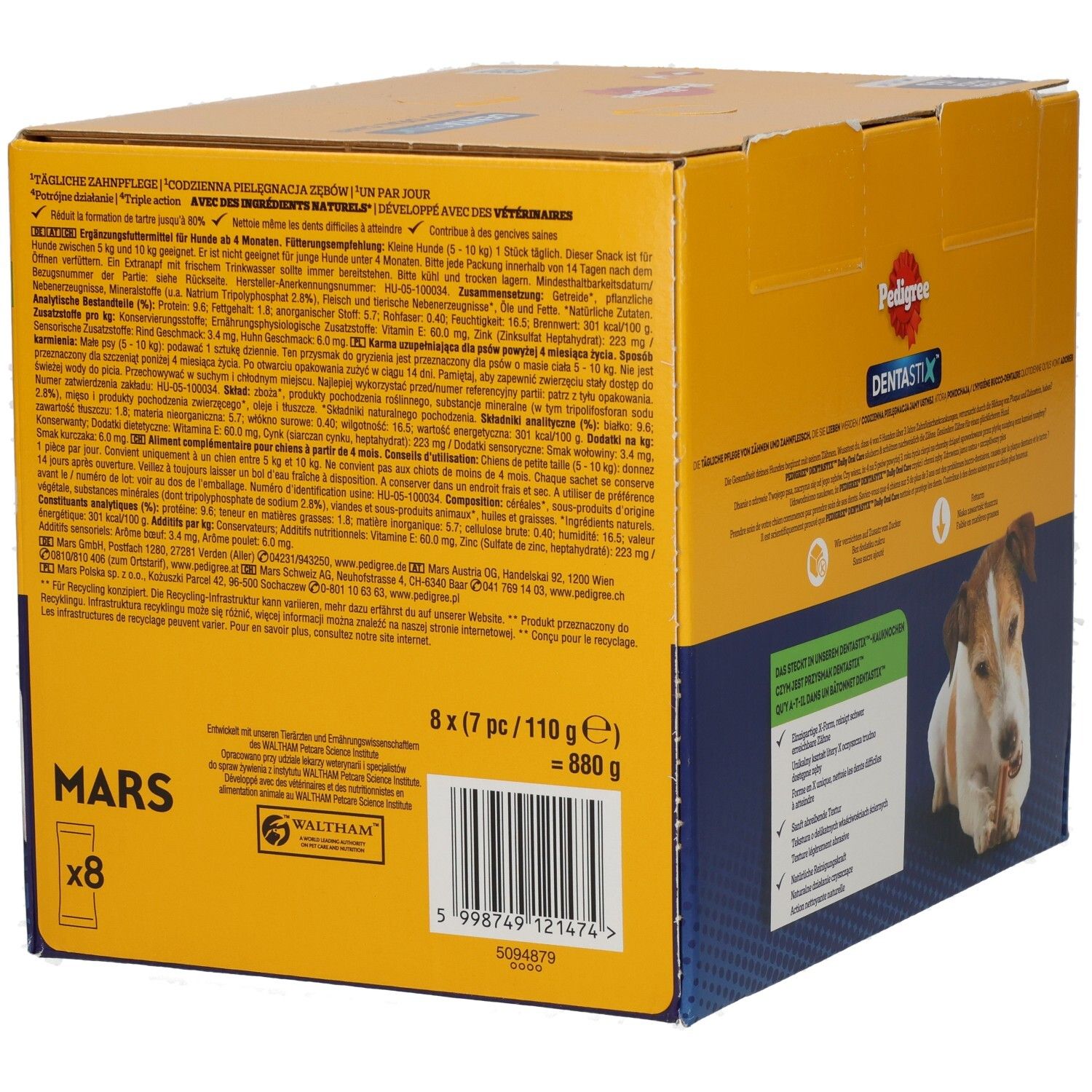 Pedigree DentaStix Mega Pack mit 56 Sticks für kleine Hunde.