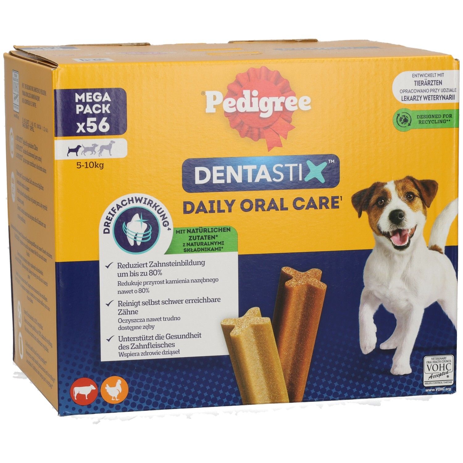 Pedigree DentaStix Mega Pack mit 56 Zahnpflege-Sticks.
