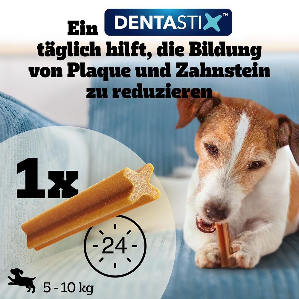 Ein Pedigree DentaStix Stick für kleine Hunde (5-10 kg).