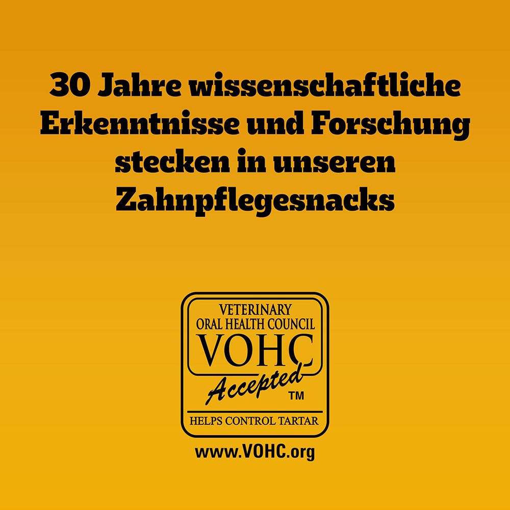 VOHC Accepted Siegel für Pedigree Zahnpflege-Snacks.
