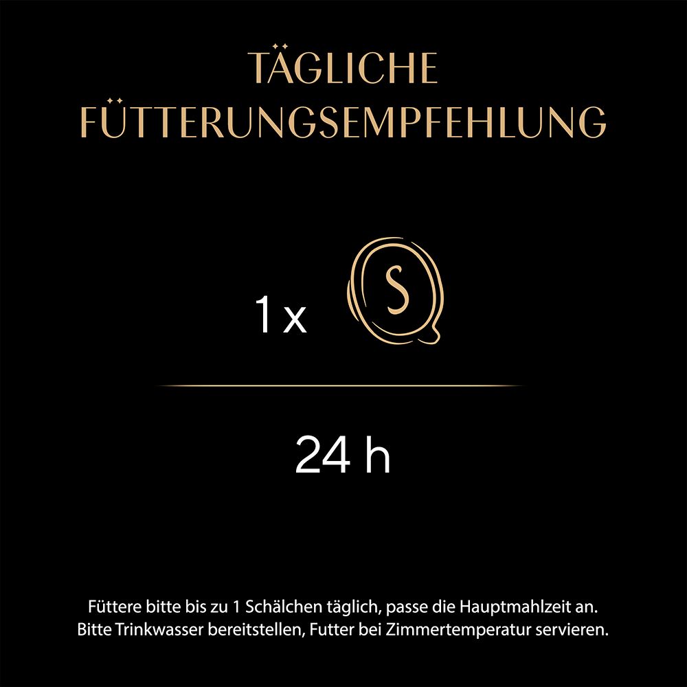 Tägliche Fütterungsempfehlung für Sheba Filets: 1x pro 24h.