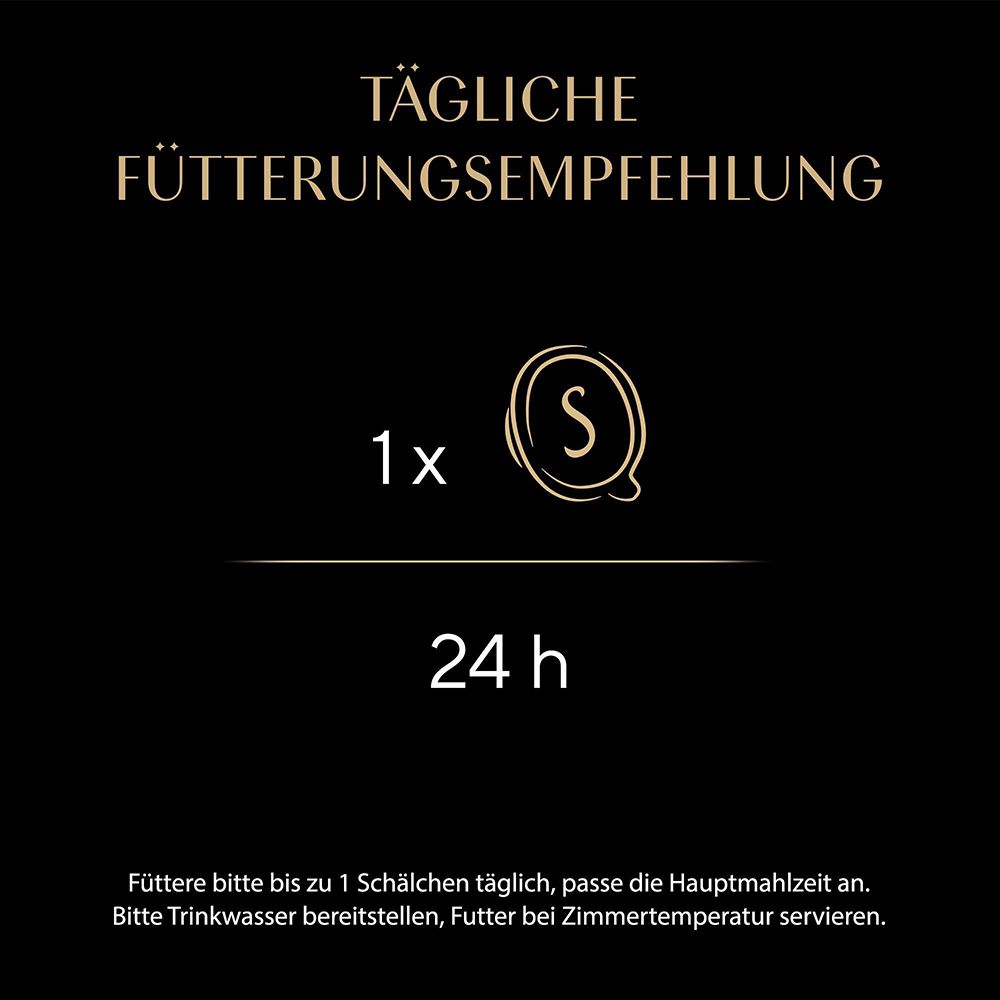 Tägliche Fütterungsempfehlung für Sheba Filets: 1 Schale pro 24 Stunden.