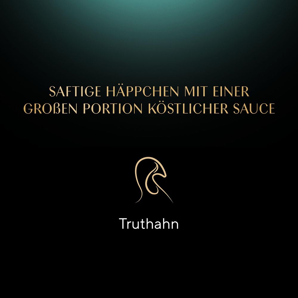 Nahaufnahme von Truthahnstücken in einer cremigen Sauce mit Gemüse.