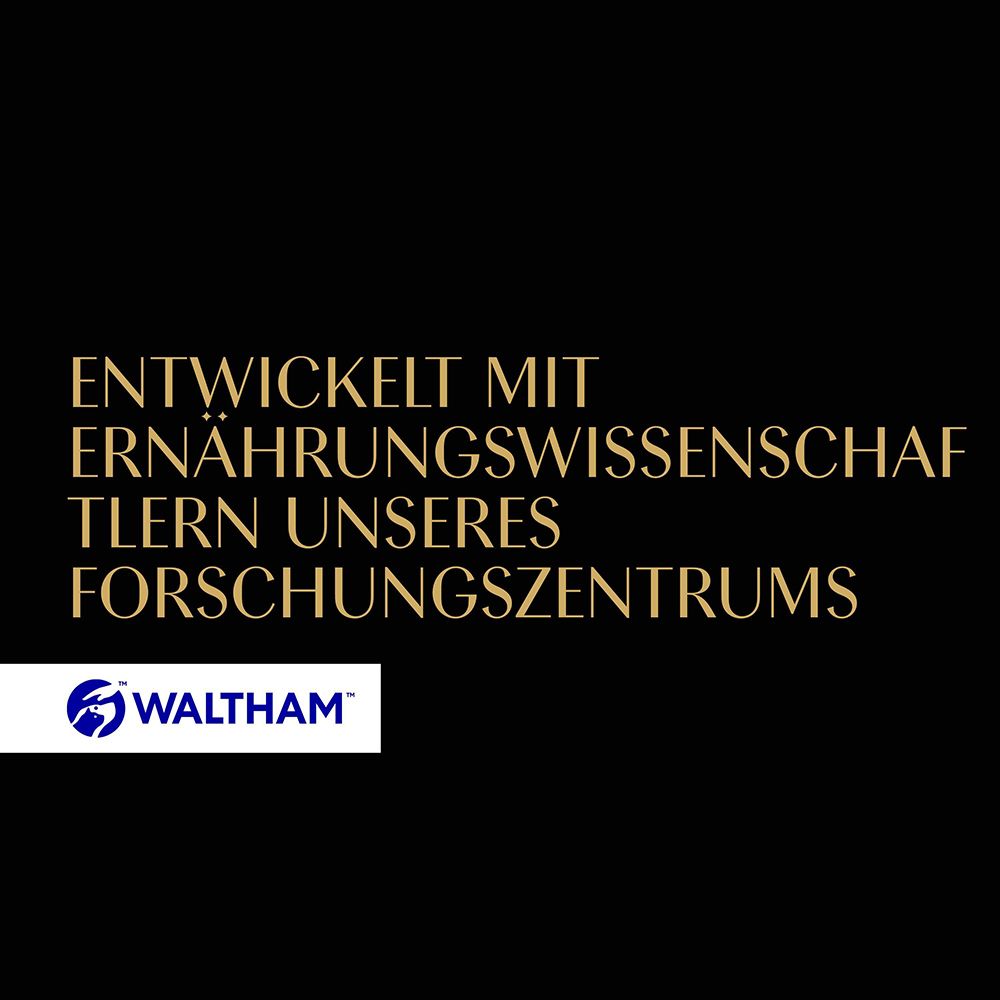 Entwickelt mit Ernährungswissenschaftlern unseres Forschungszentrums. Waltham Logo.