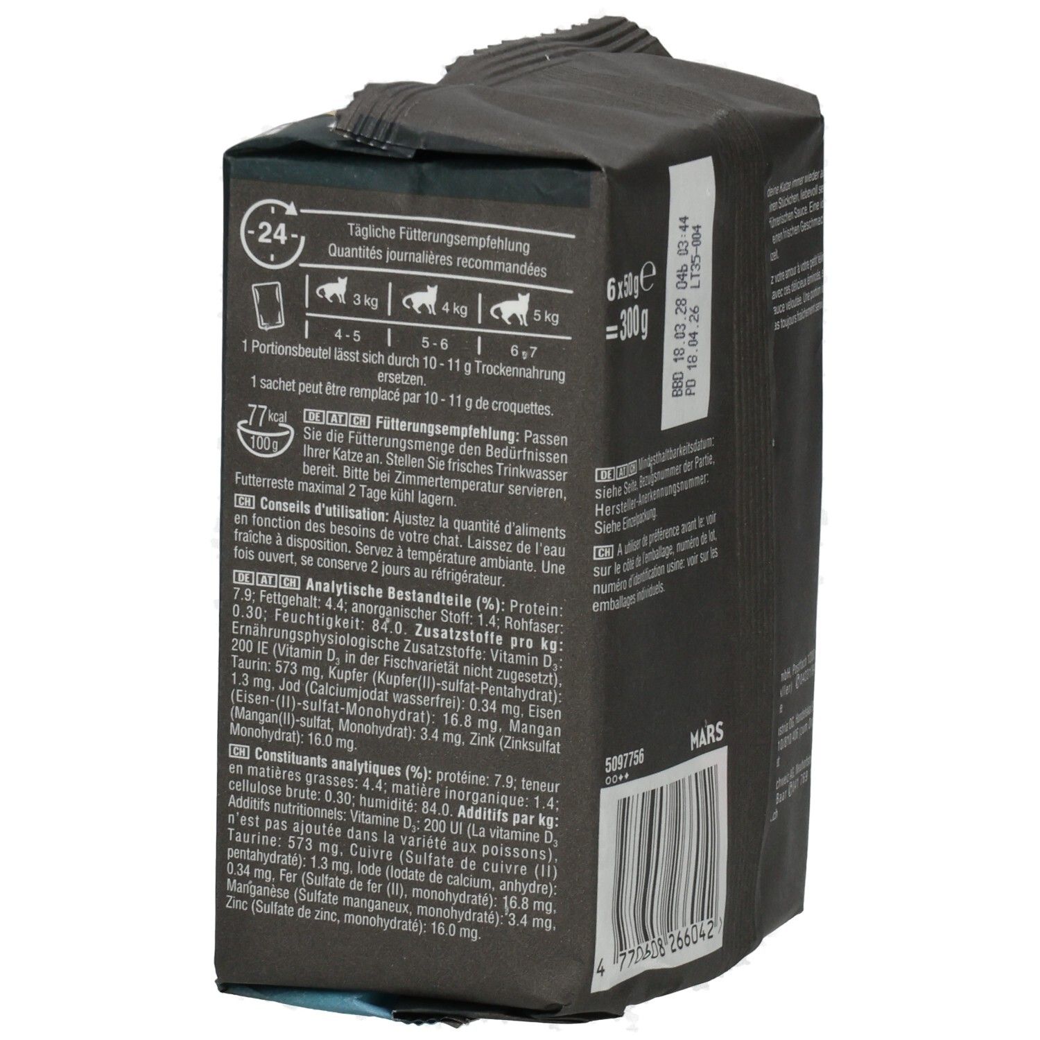 Sheba Fresh & Fine Katzennahrung in Sauce, 6x50g Beutel, Huhn, Lachs, Truthahn.
