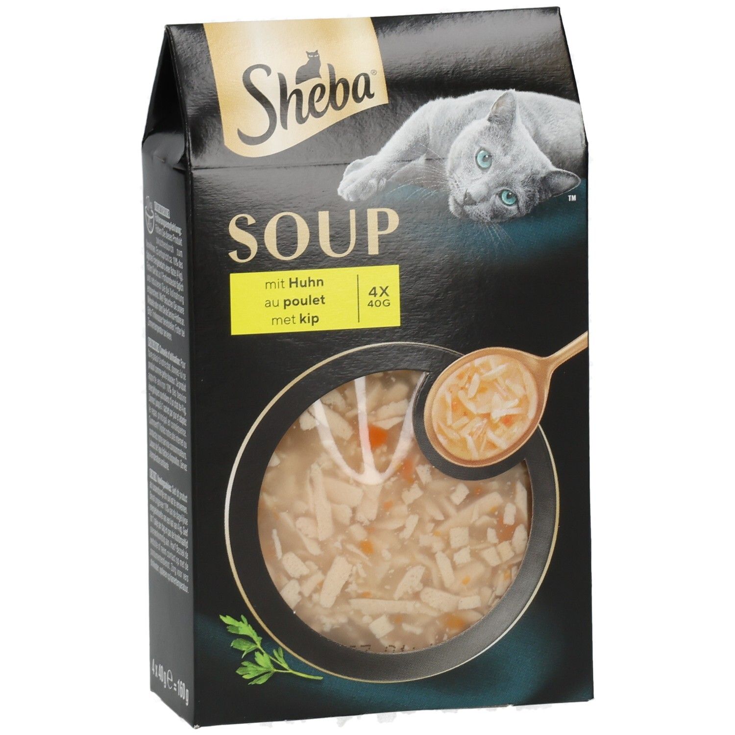 Sheba Classic Soup Hühnchenbrustfilets Katzenfutter, 4x40g Packung.