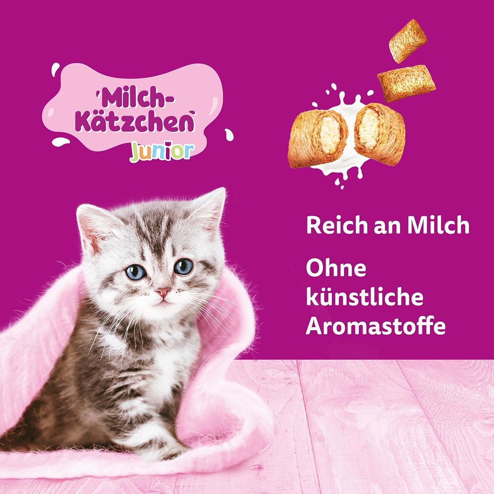 Whiskas Milch-Kätzchen Junior Huhn Snack: Kätzchen und Snacks mit Milchfüllung.
