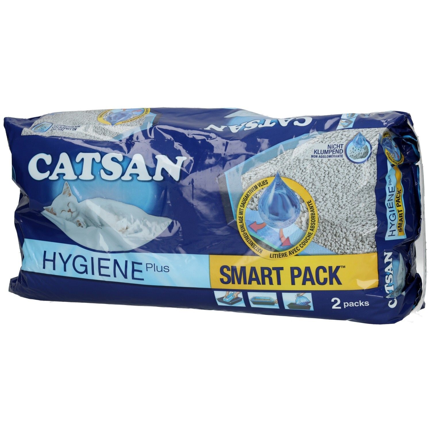 CATSAN Hygiene Plus Smart Pack Katzenstreu, 2er Packung.
