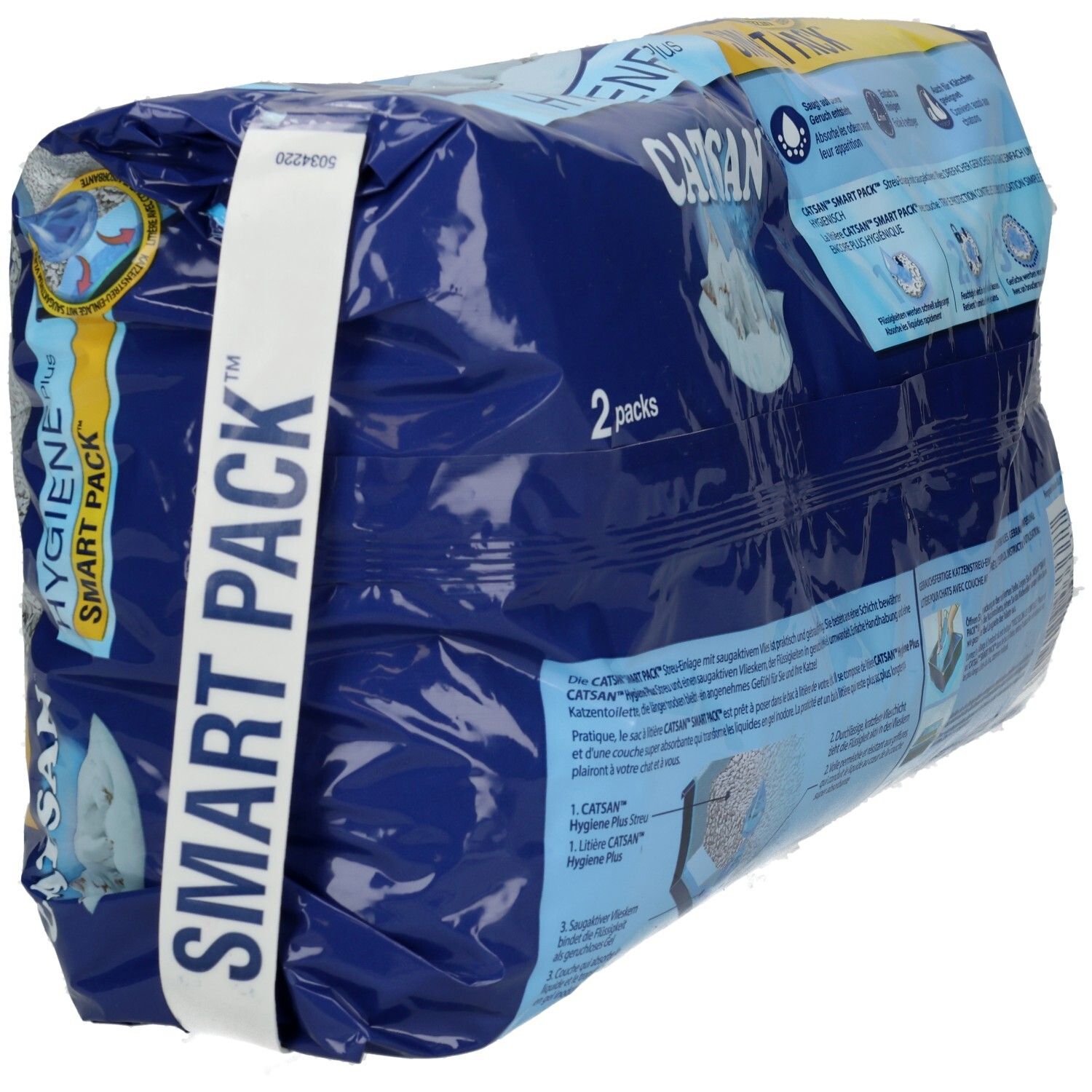 CATSAN Hygiene Plus Smart Pack Katzenstreu, 2er Packung.