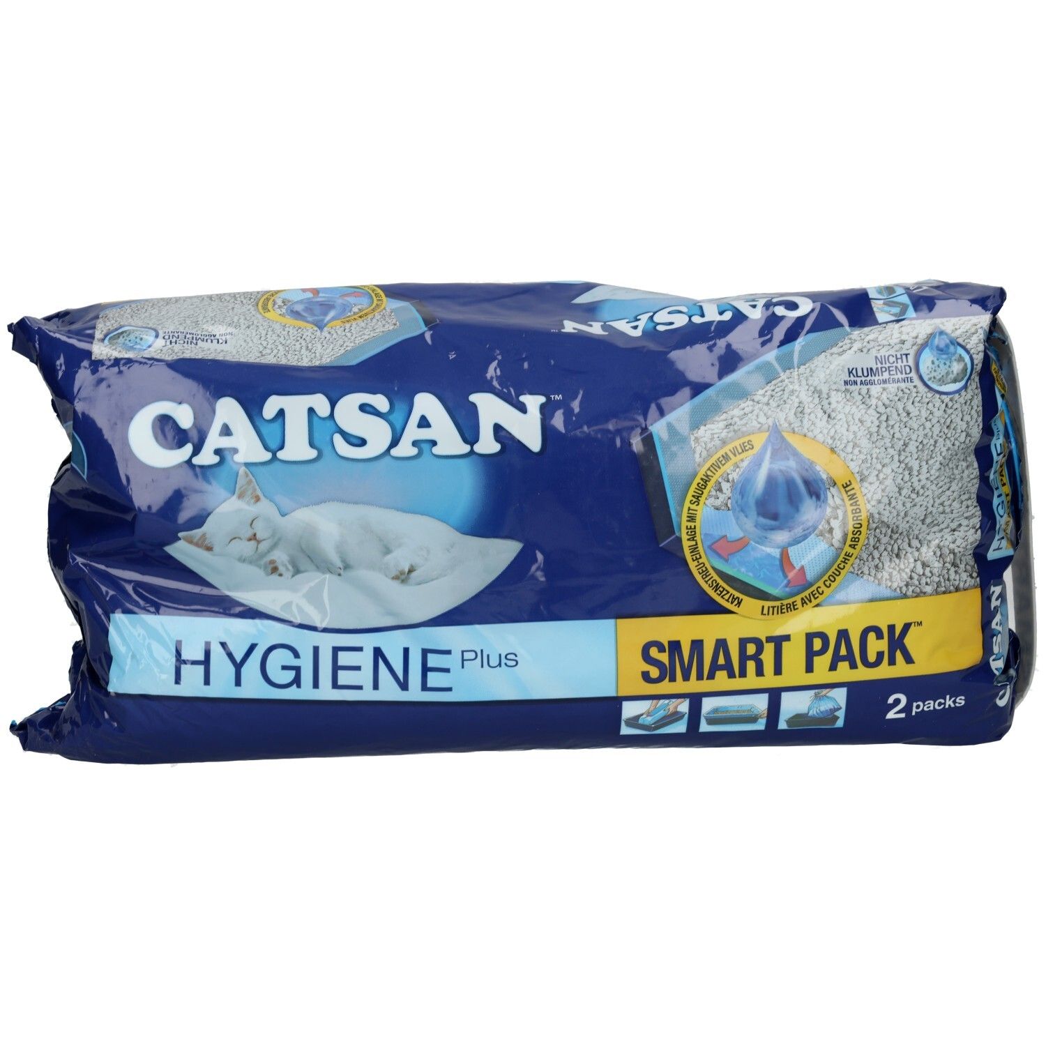 CATSAN Hygiene Plus Smart Pack Katzenstreu, 2er Packung.