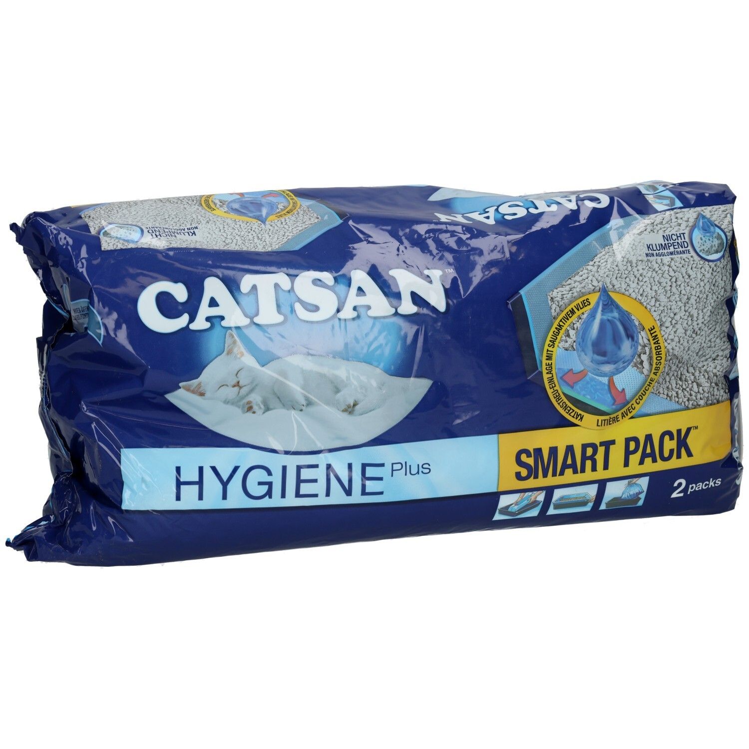 CATSAN Hygiene Plus Smart Pack Katzenstreu, 2er Packung.