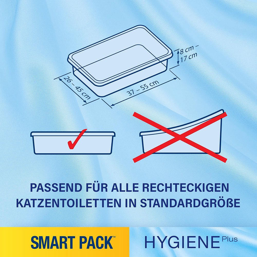 CATSAN Smart Pack passt in rechteckige Katzentoiletten (37-55 cm).