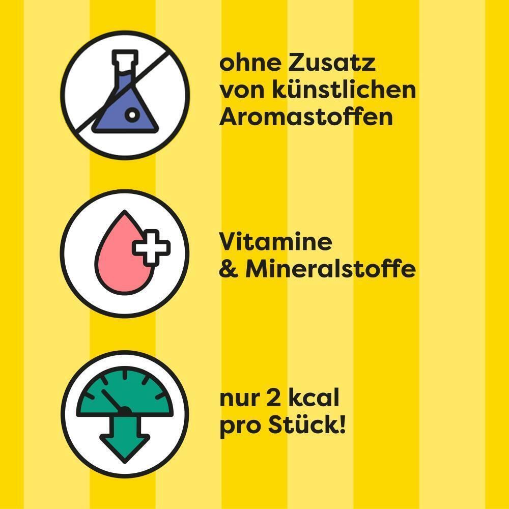 Dreamies Verpackung: Ohne künstliche Aromastoffe, Vitamine & Mineralstoffe, nur 2 kcal pro Stück.