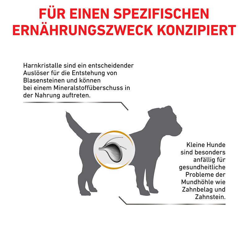 Royal Canin Veterinary URINARY S/O: Konzipiert für spezifischen Ernährungszweck, unterstützt kleine Hunde mit Harnwegsproblemen.