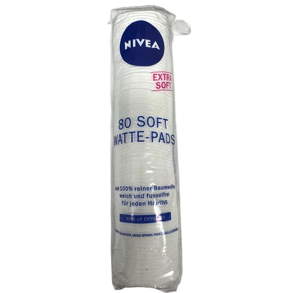 NIVEA 80 Soft Watte-Pads, extra weich, aus 100% reiner Baumwolle, fusselfrei.
