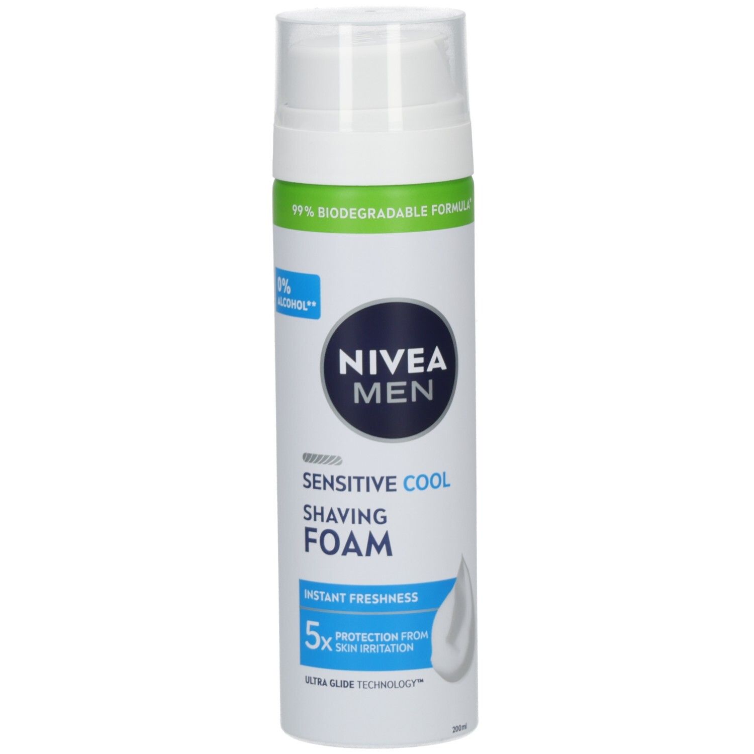 NIVEA MEN Sensitive Cool Rasierschaum: 0% Alkohol, 5x Schutz vor Hautirritationen, 99% biologisch abbaubare Formel.
