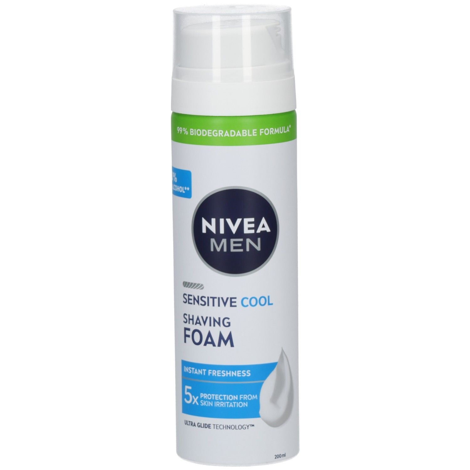 NIVEA MEN Sensitive Cool Rasierschaum: 0% Alkohol, 5x Schutz vor Hautirritationen, 99% biologisch abbaubare Formel.