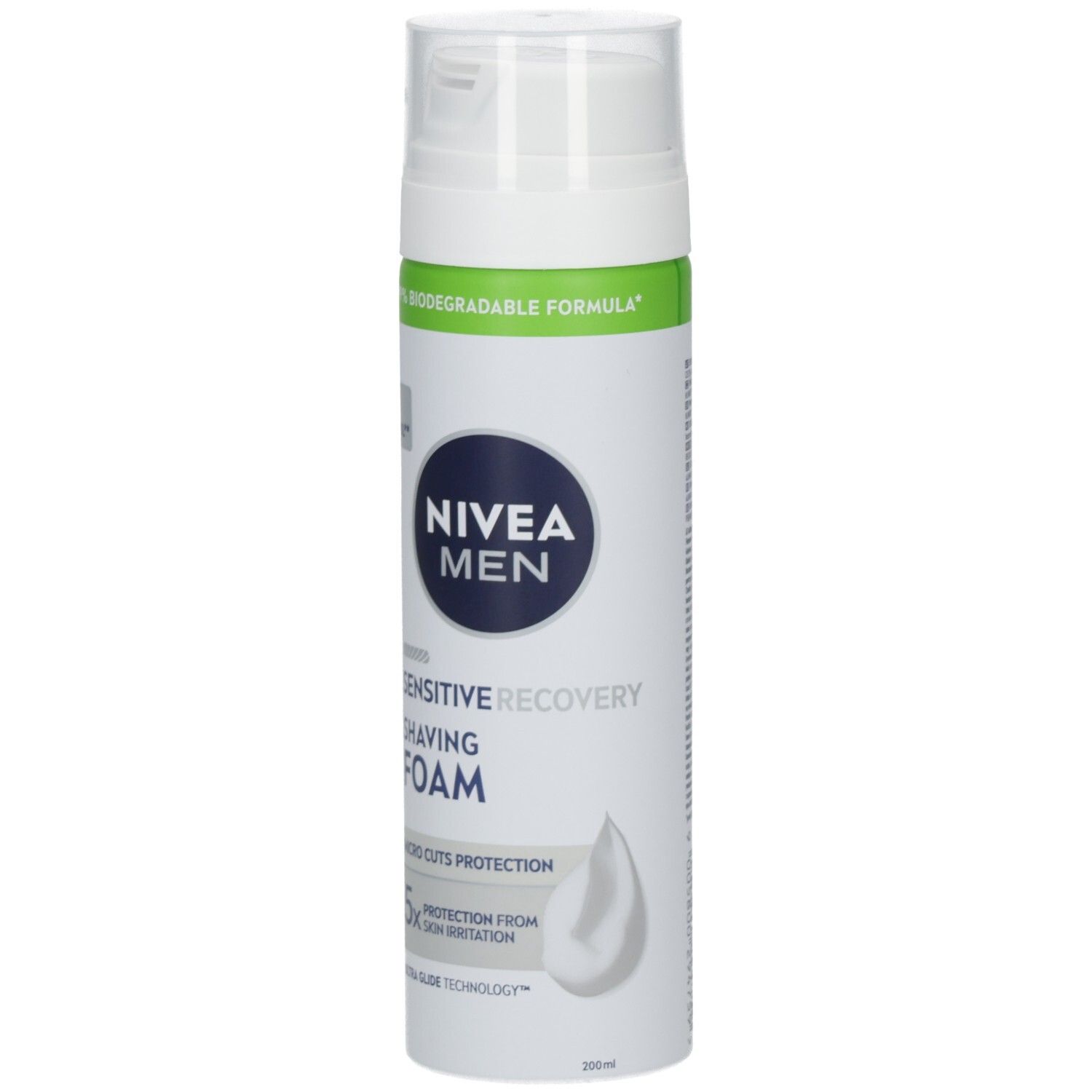 NIVEA MEN Sensitive Recovery Rasierschaum, 200ml Dose mit 99% biologisch abbaubarer Formel und 0% Alkohol.