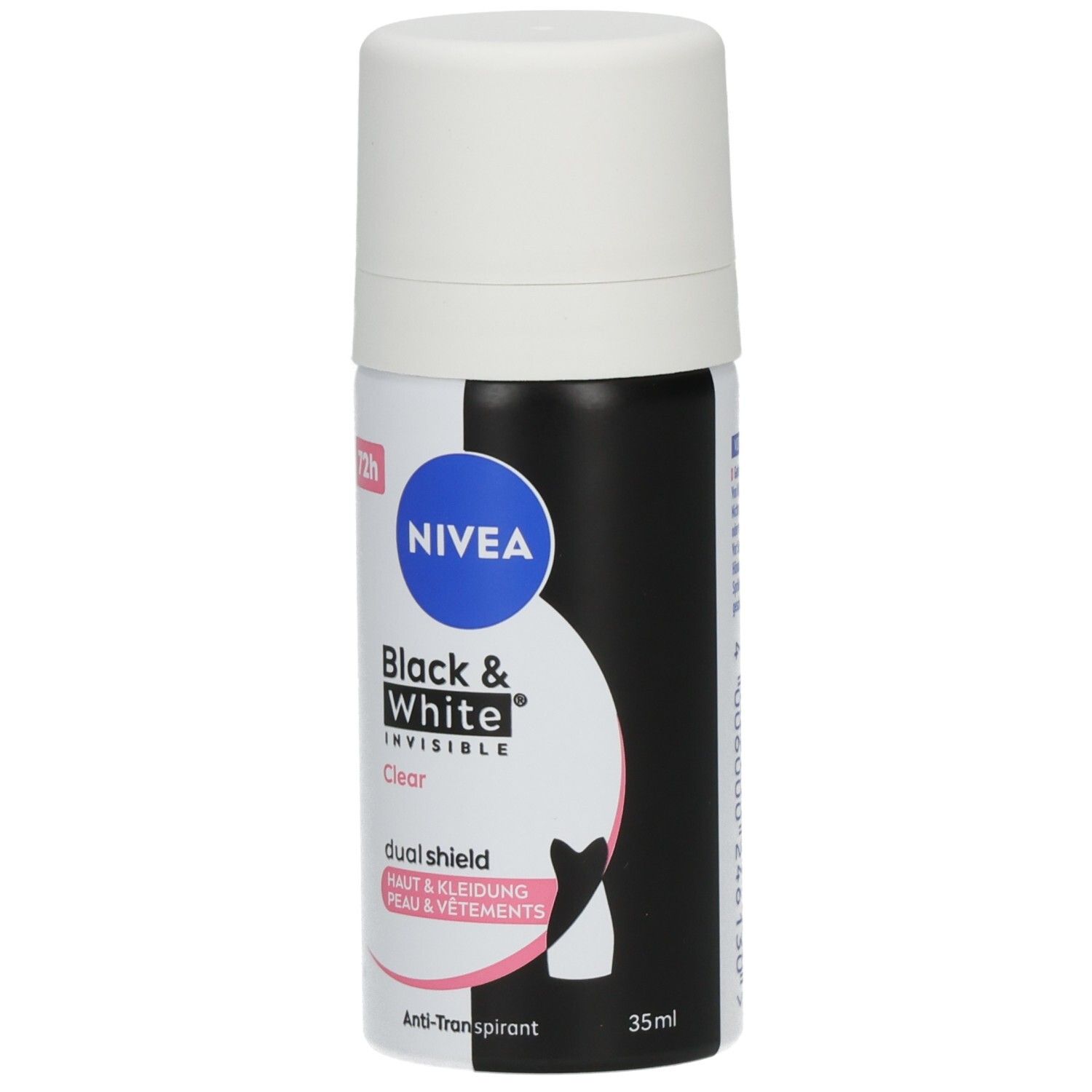 Nivea Black & White Invisible Clear Mini Spray, 72h Anti-Transpirant mit Kleider-Schutz.