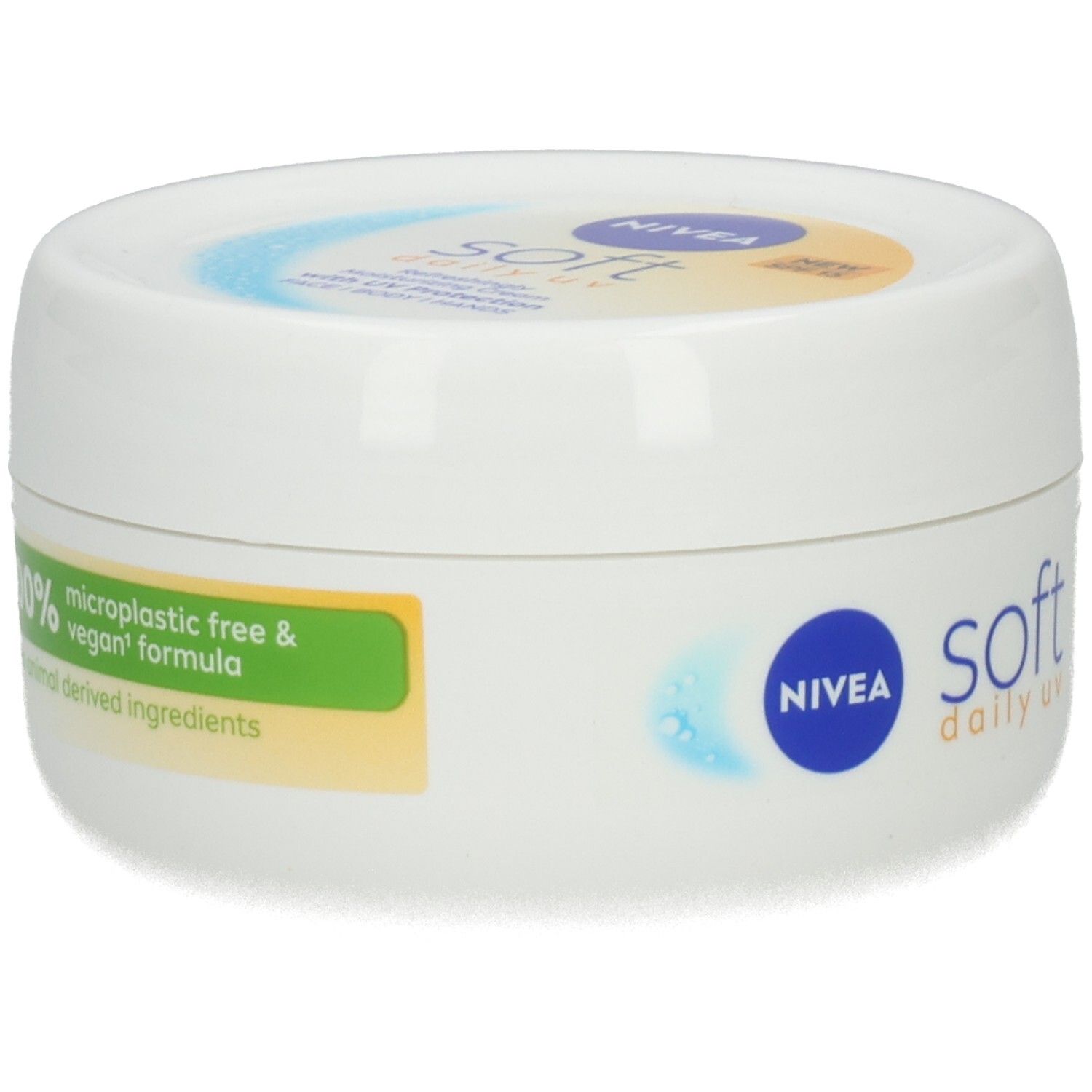NIVEA Soft Daily UV Dose: 100% mikroplastikfreie & vegane Formel mit Inhaltsstoffen natürlichen Ursprungs.