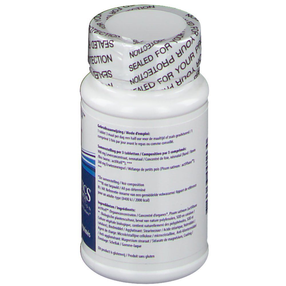 Rückseite einer weißen Flasche mit Informationen zu Cytozyme-LV.