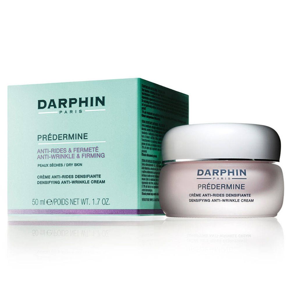 Creme-Tiegel und Schachtel. Darphin Prédermine, Anti-Falten-Creme. Für trockene Haut.