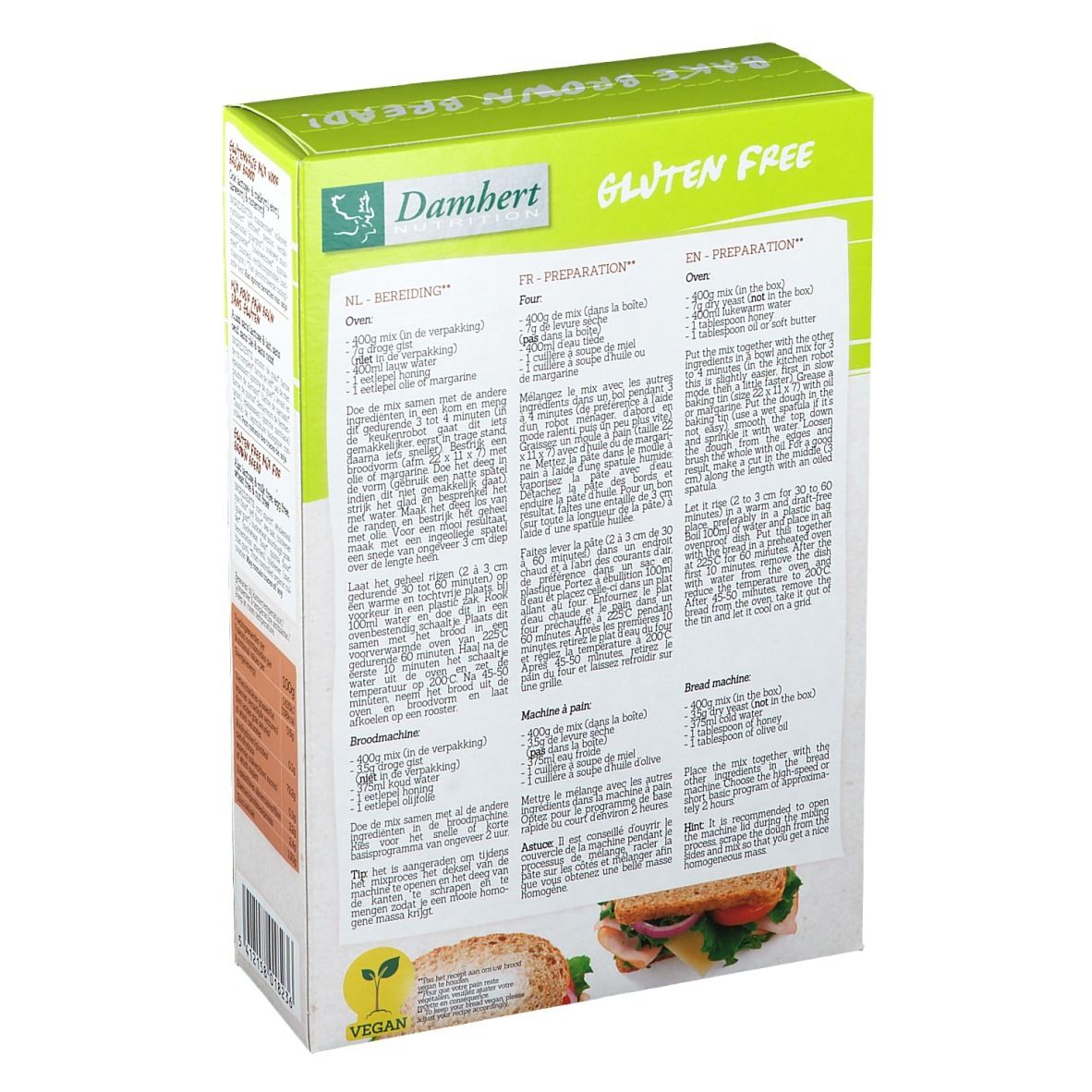 Damhert Brotbackmischung glutenfrei