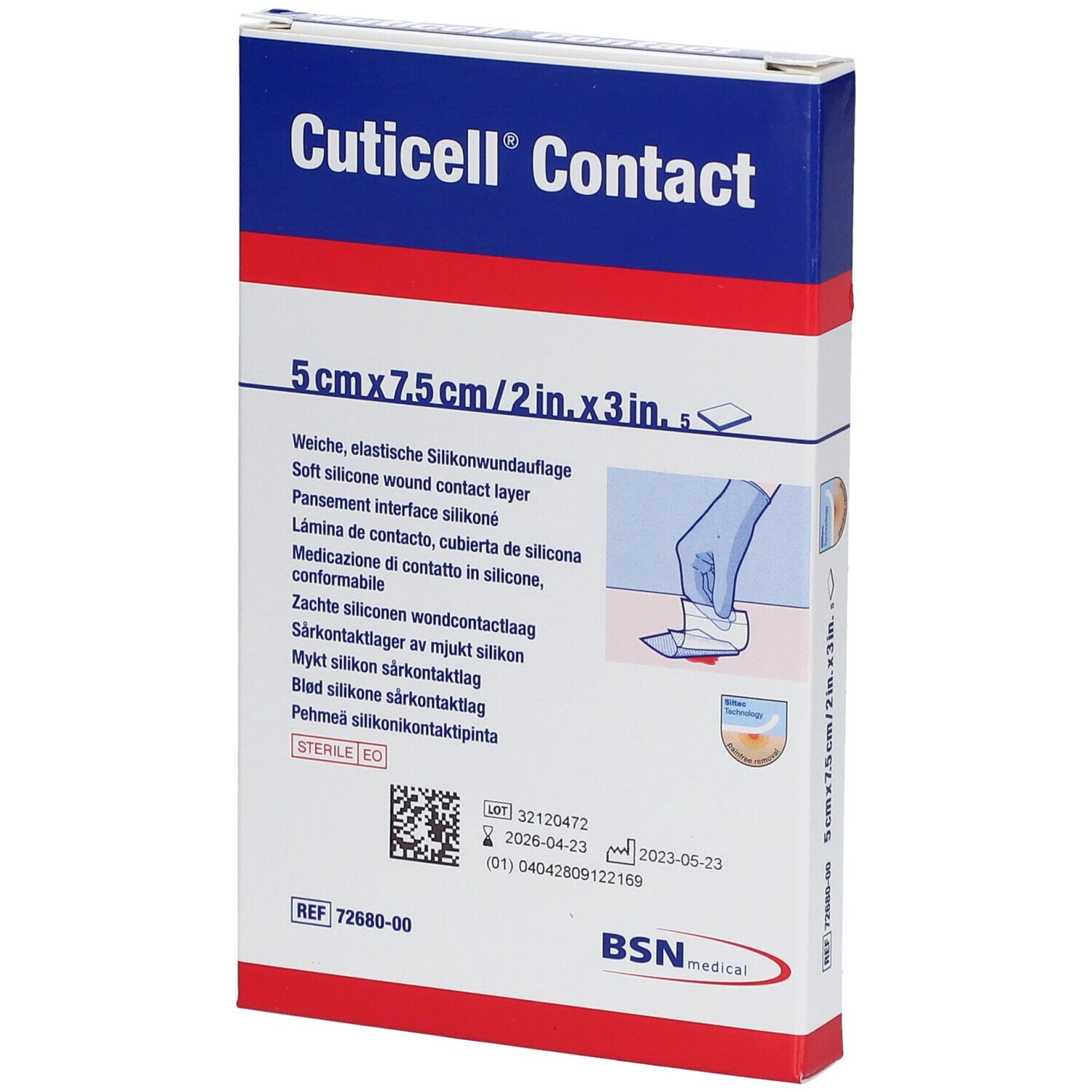 Cuticell® Contact Silikonauflage 5 cm x 7,5 m