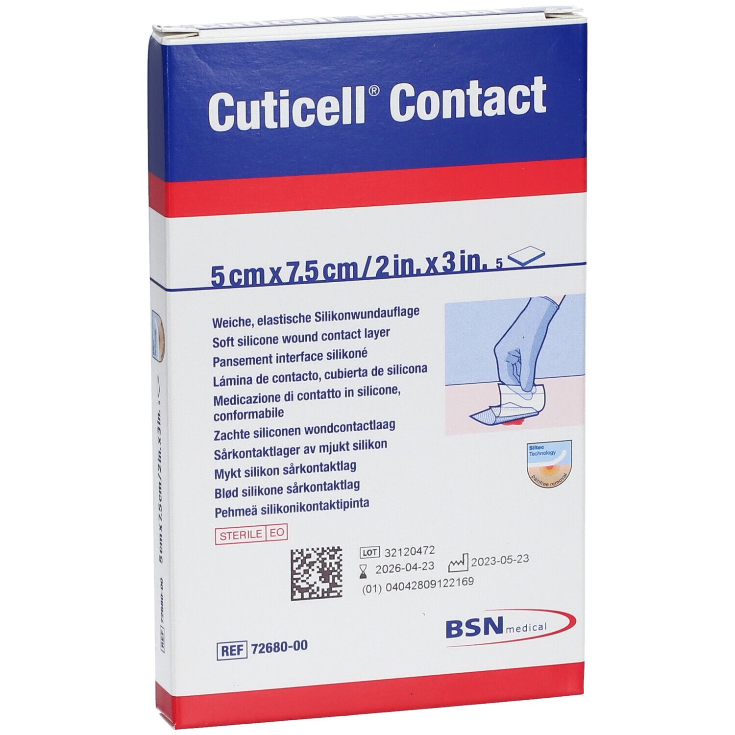 Cuticell® Contact Silikonauflage 5 cm x 7,5 m