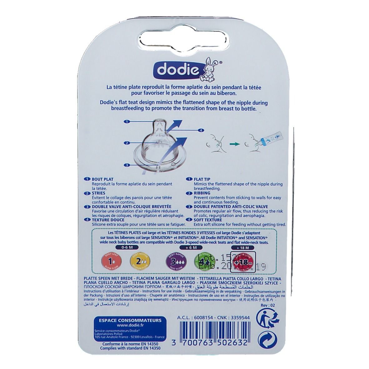 dodie® Anti-Kolik Flaschensauger Sensation+ 18+ Monate