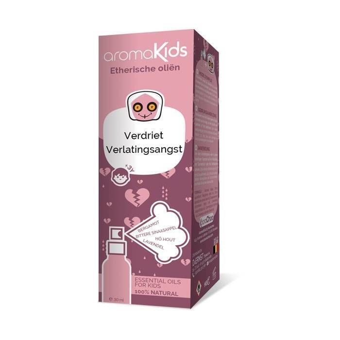 Rosa Verpackung mit Produktnamen und Illustrationen. Enthält eine braune Glasflasche mit Sprühkopf.