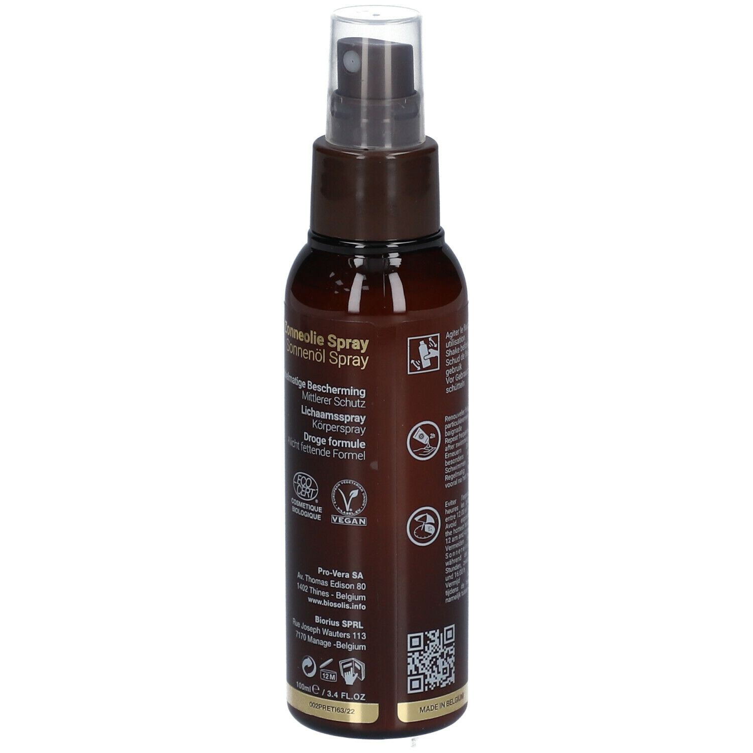 Biosolis Huile Solaire SPF20 Bio Spray